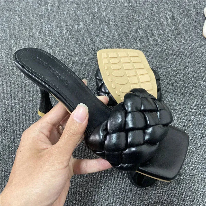 Braided 7cm High Heel Sandals