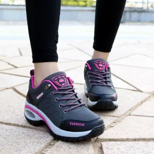 Breathable Air Cushion Lace Up Platform Athletic Walking Sneakers