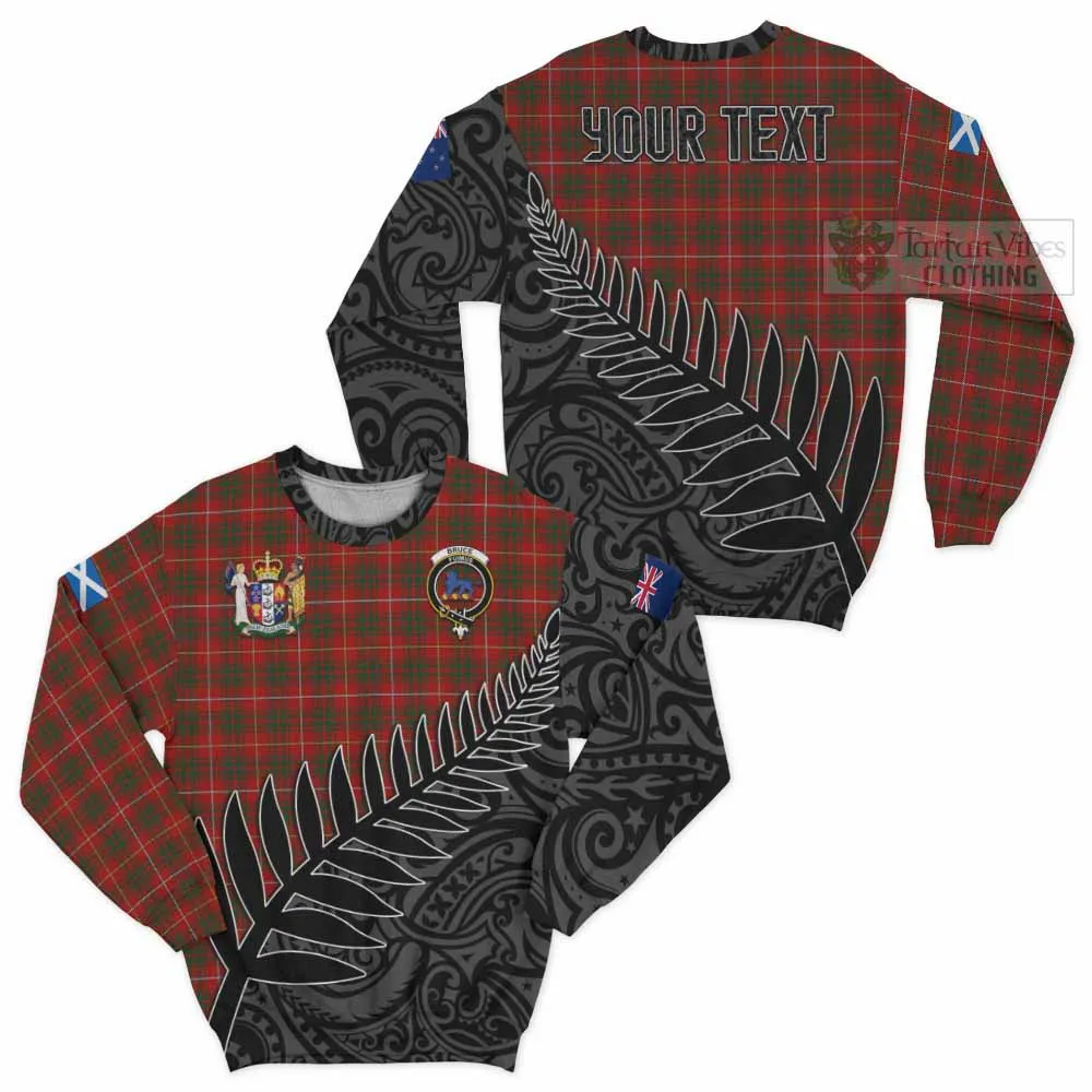 Bruce Crest Tartan Sweatshirt with New Zealand Silver Fern Half Style