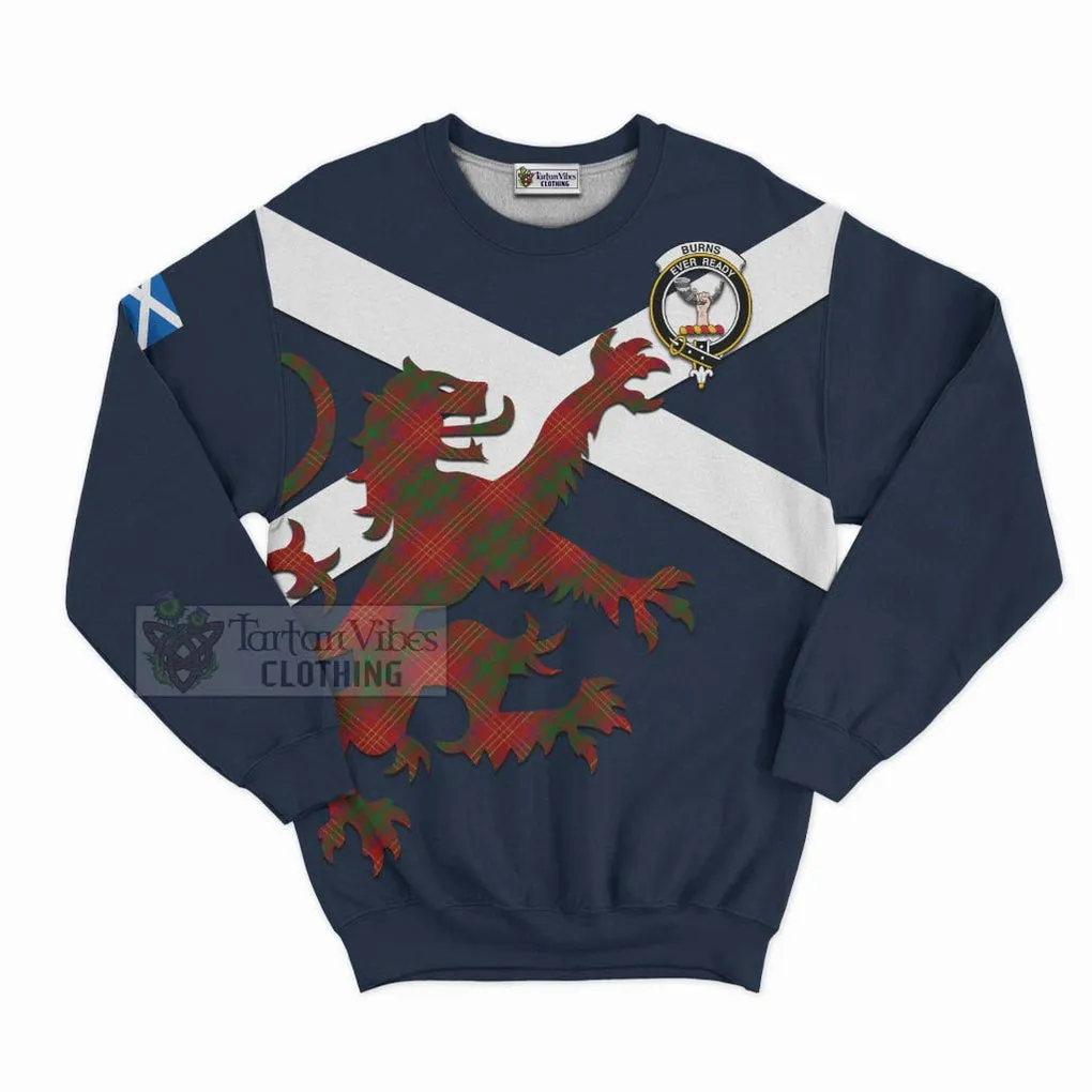 Burns Tartan Lion Rampant Sweatshirt  Proudly Display Your Heritage with Alba Gu Brath and Clan Name