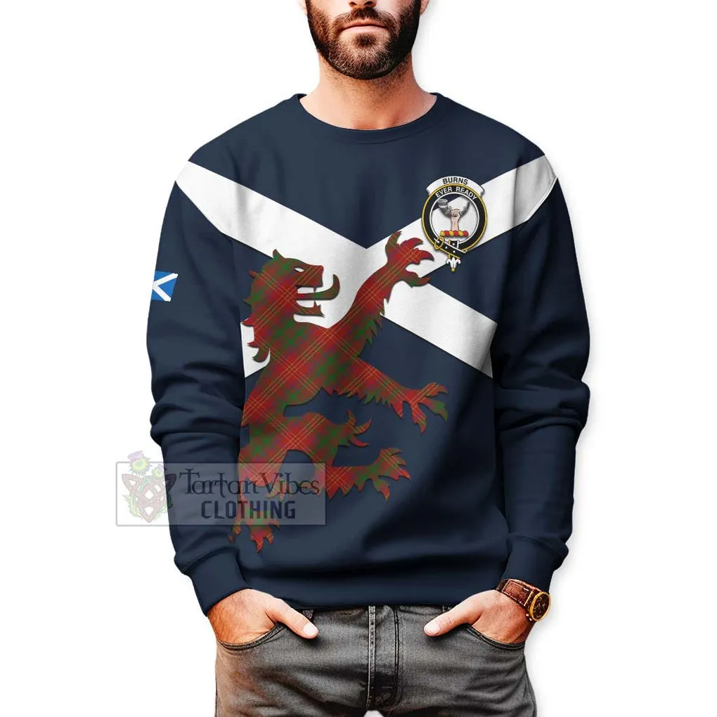 Burns Tartan Lion Rampant Sweatshirt  Proudly Display Your Heritage with Alba Gu Brath and Clan Name