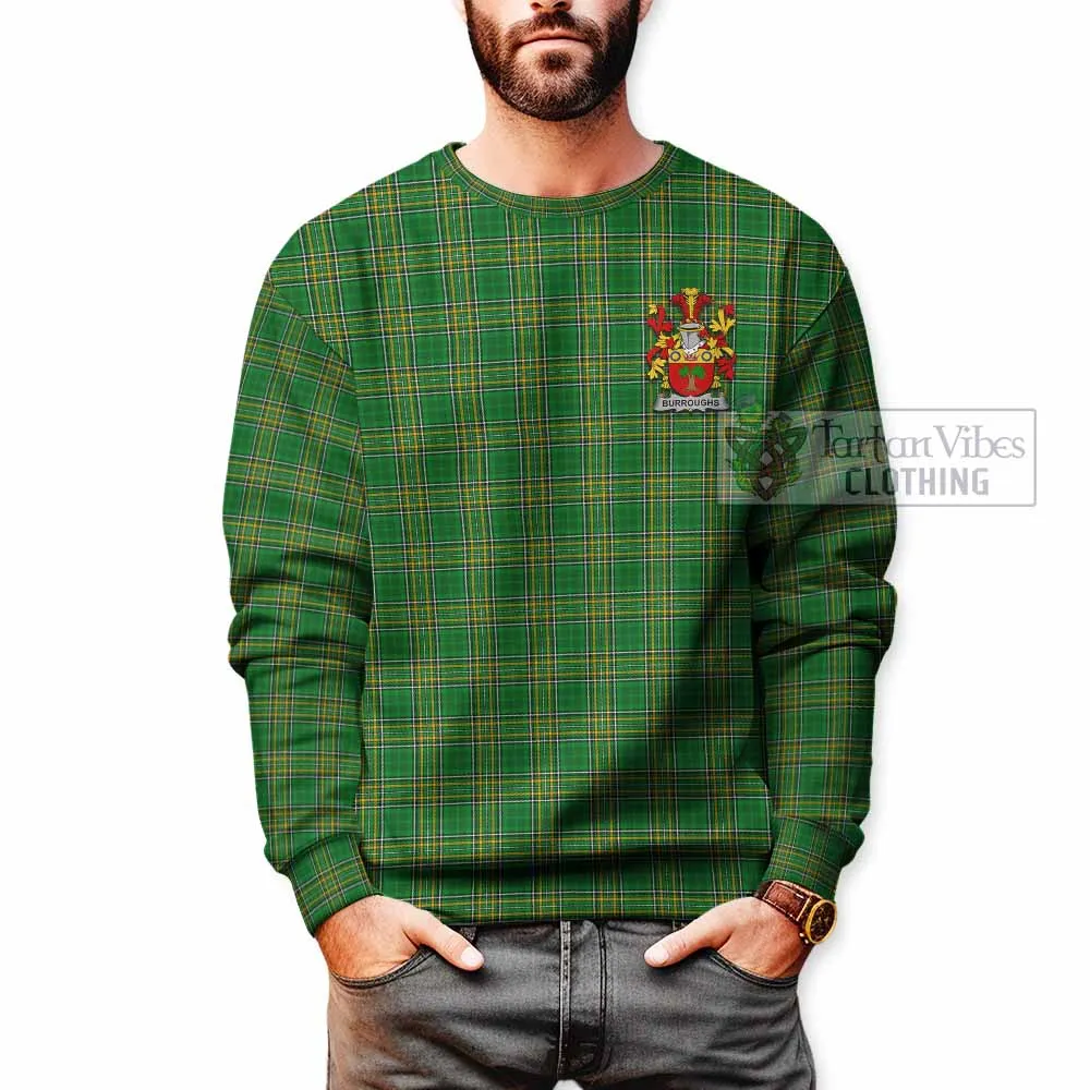 Burroughs Irish Clan Tartan Sweatshirt with Coat of Arms