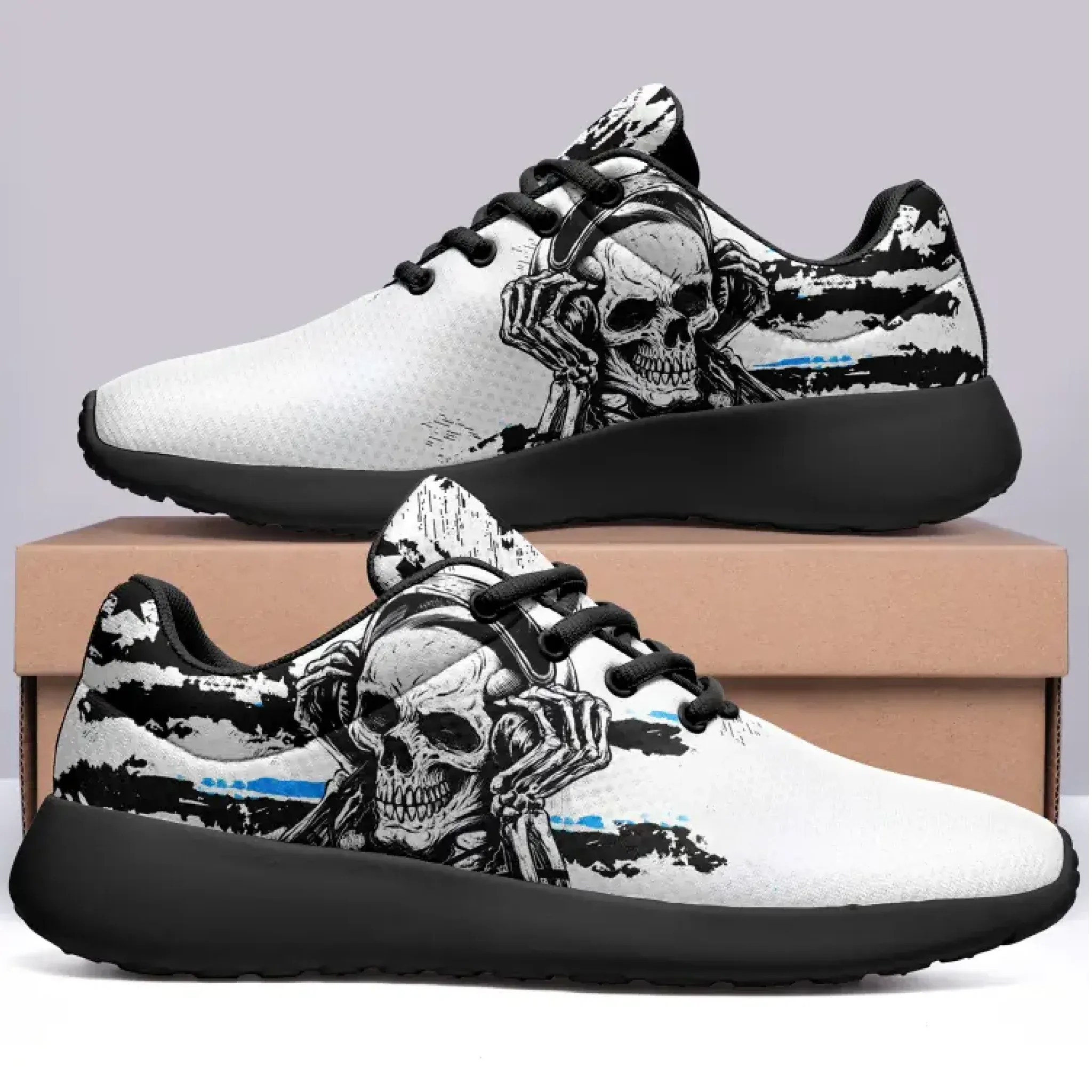 Buy One Get One White Color Personalized Skull Shoe Comfortable Shoe, 067-2302-002-1