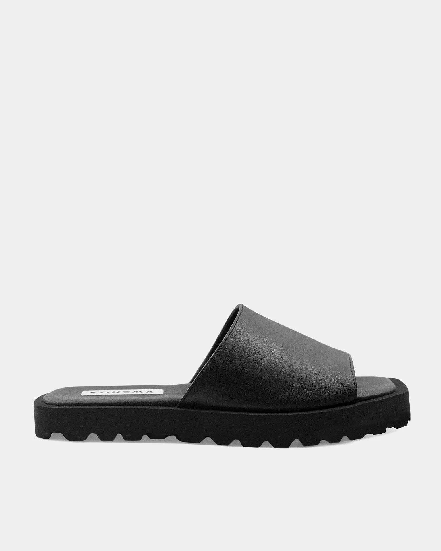 Cactus Leather Flat Slides Nopal Desserto® Black