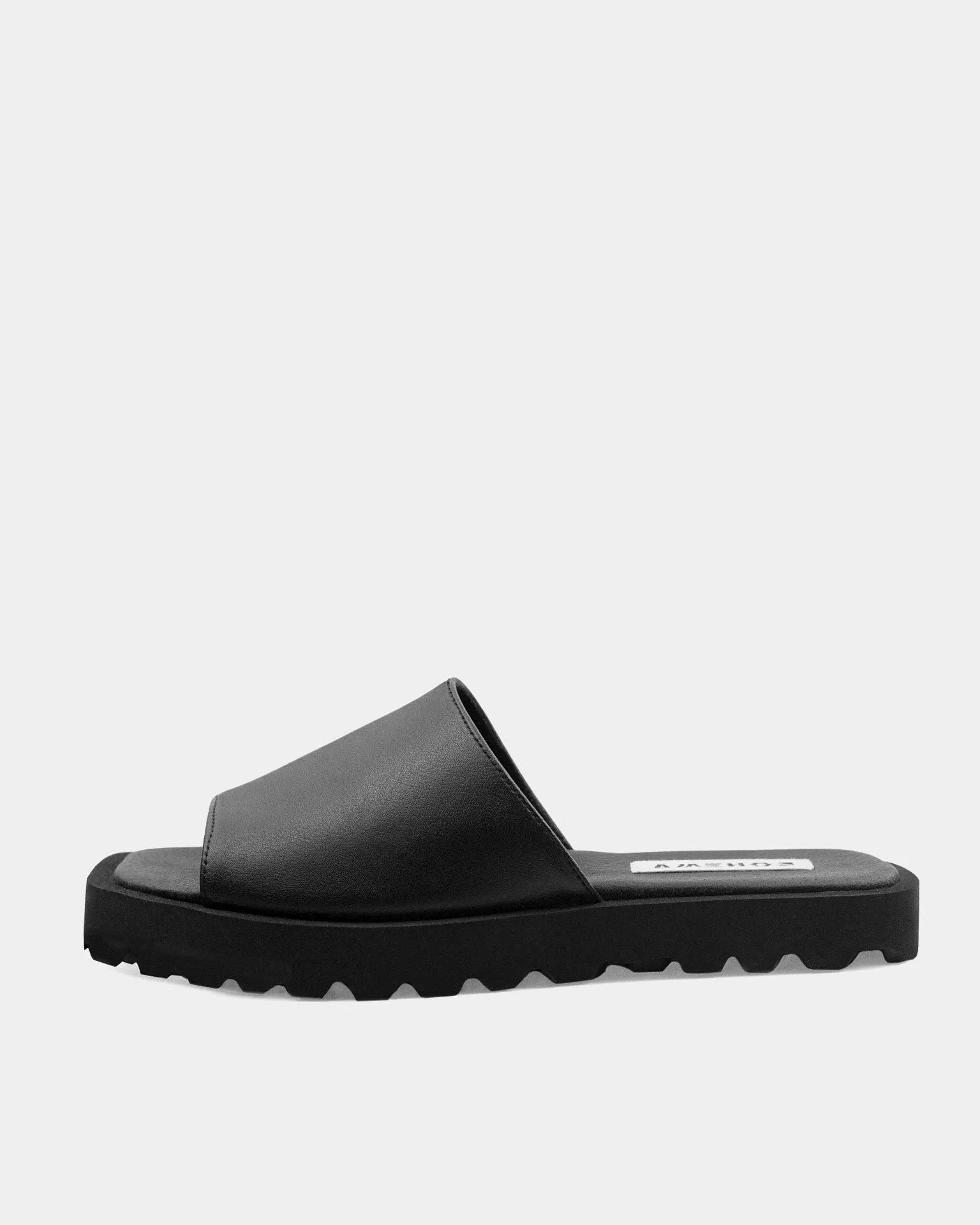 Cactus Leather Flat Slides Nopal Desserto® Black