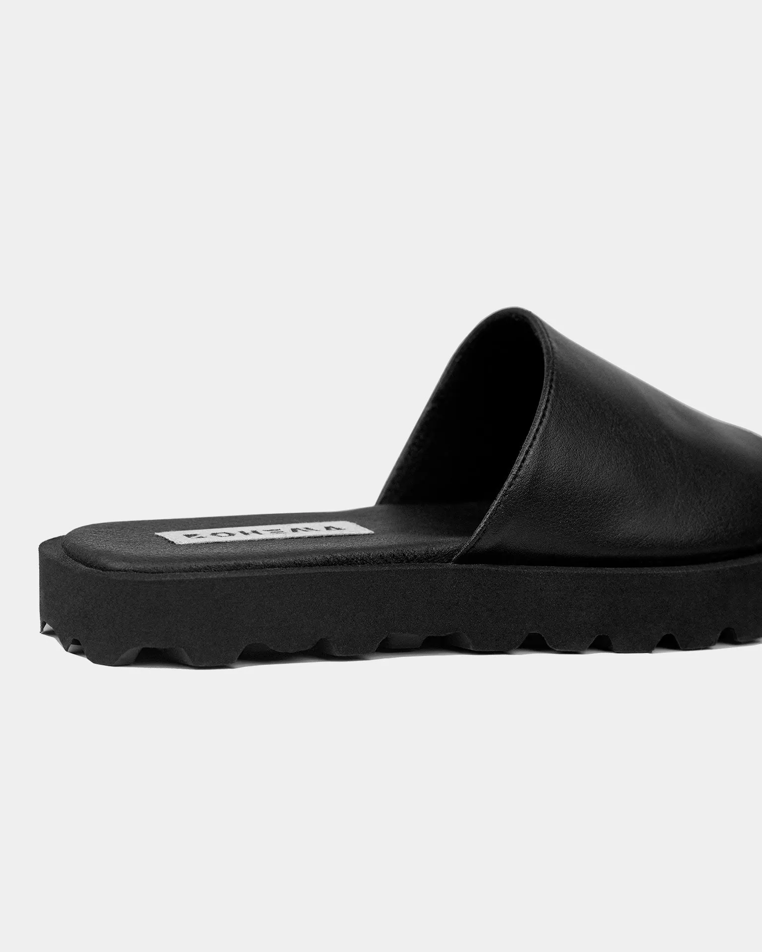 Cactus Leather Flat Slides Nopal Desserto® Black