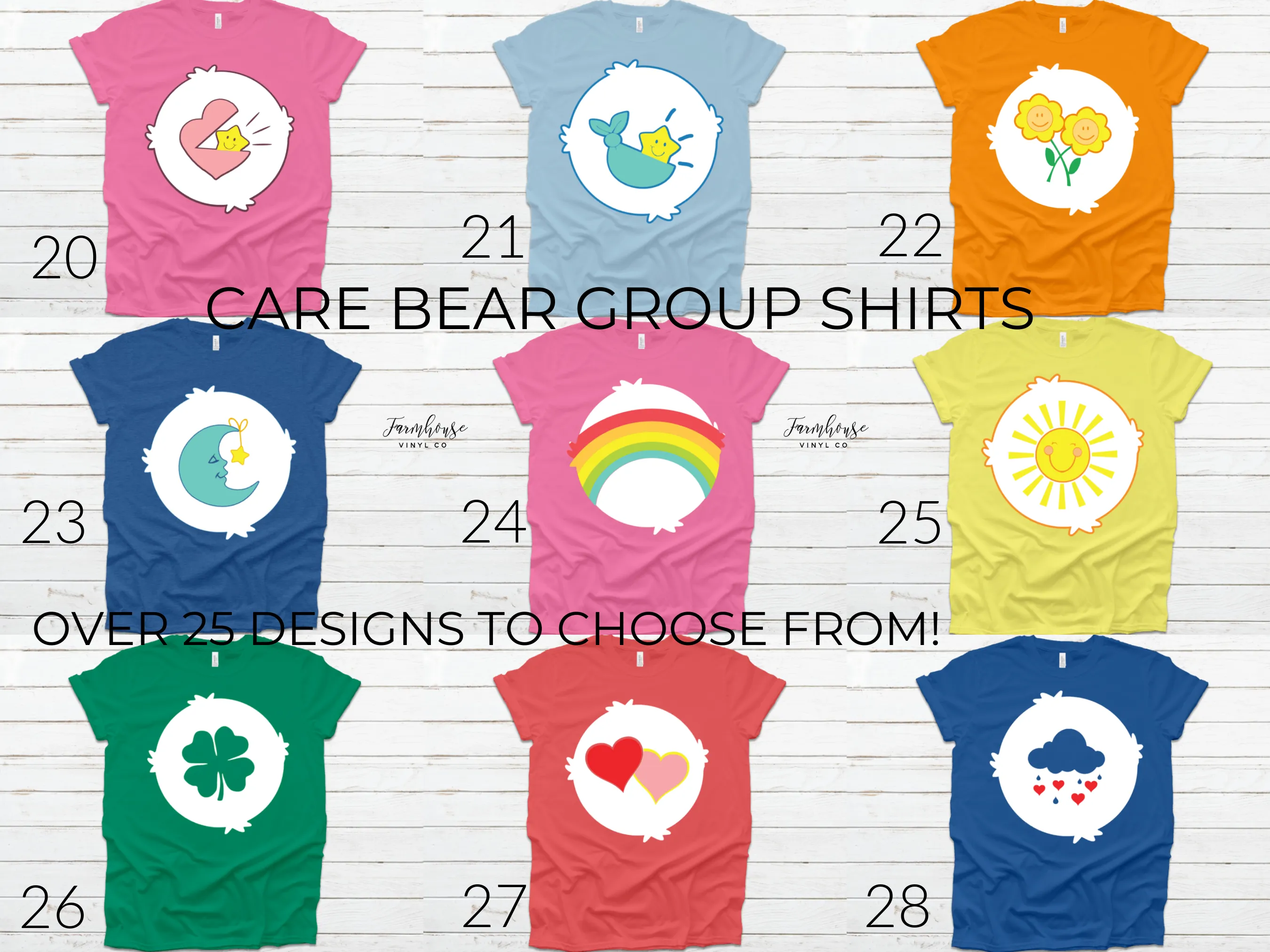 Care Bear Group Costume Matching Shirts