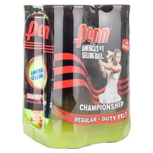 Champ Regular-Duty Felt 4 Pack Tennis Balls