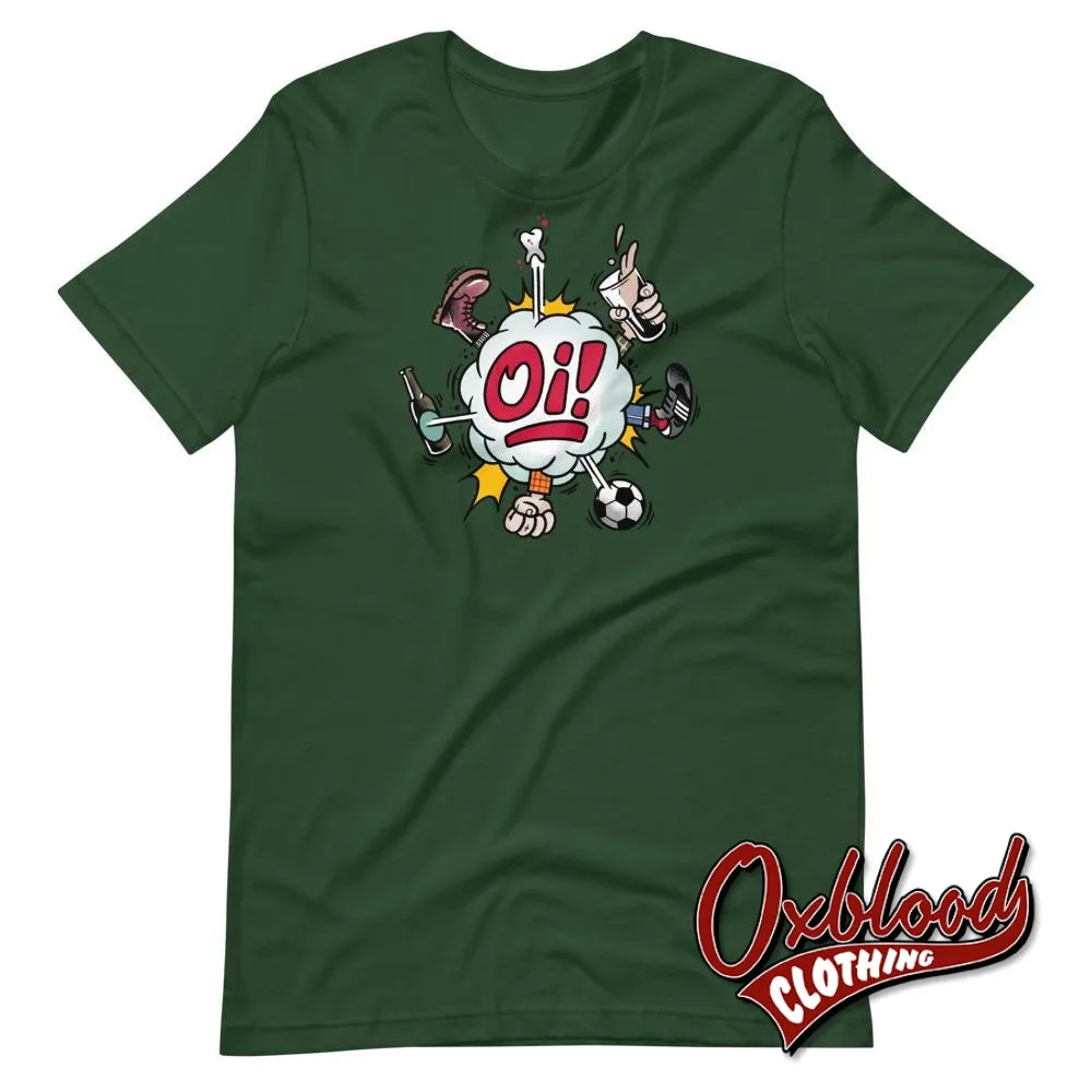 Coloured Oi! T-Shirt - Football, Fighting, Drinking & Boots by Duck Plunkett