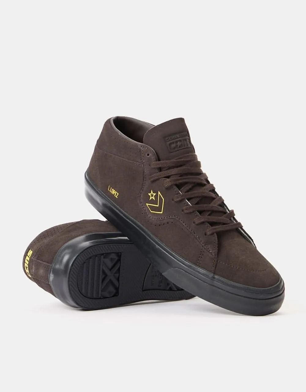 Converse Cons Louie Lopez Pro Mid Skate Shoes - Velvet Brown/Amarillo/Black