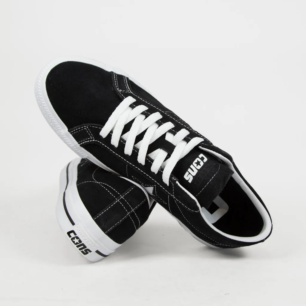 Converse Cons - One Star Pro OX Shoes - Black / White / White