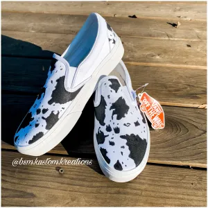 Custom Cow Print Vanz