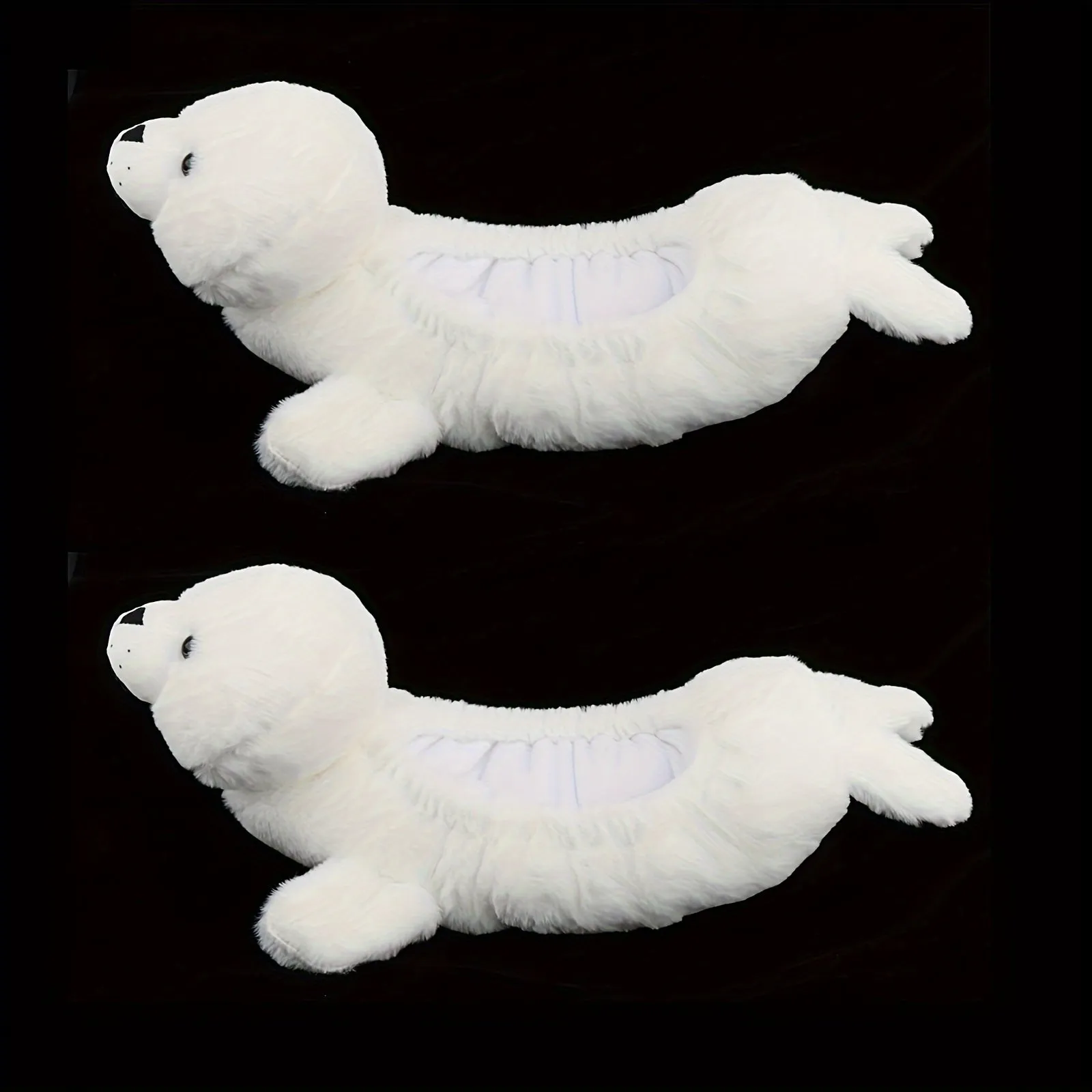 Cute Seal Plush Ice Skate Covers - Soft, Durable Blade Protectors For Figure & Hockey Skates, Fits Sizes 26-28