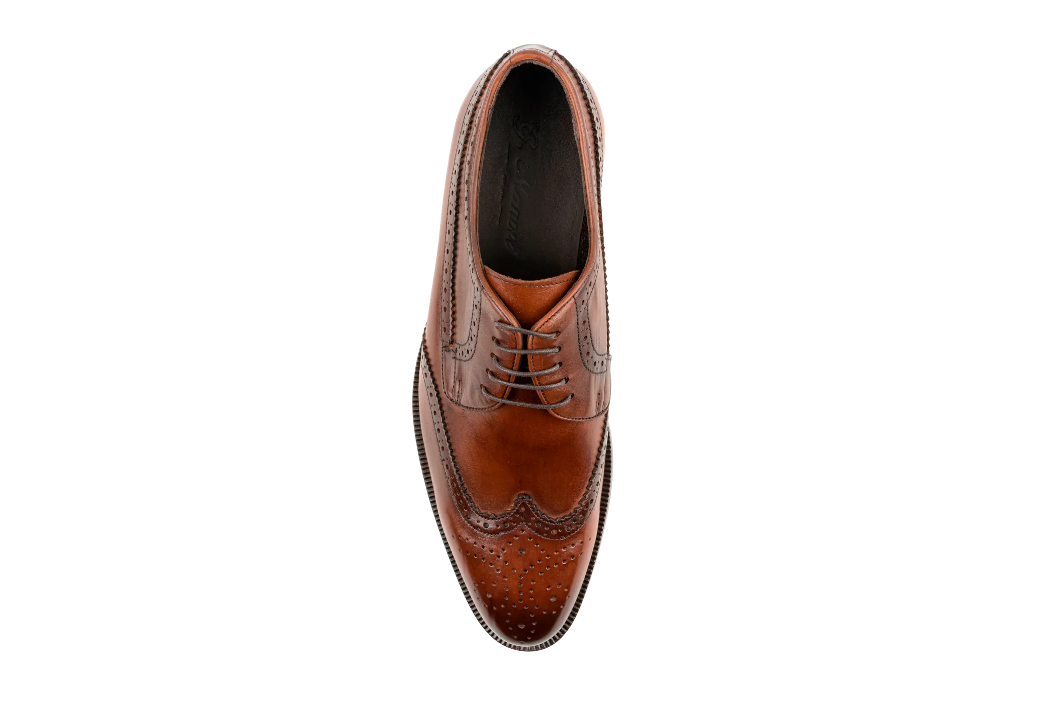 Debbano Koi Tan Derby Shoes, Wingtip & Brogued Full Grain Leather Men's Derby Shoes, Men's Suit Shoes, Best Derby Shoes