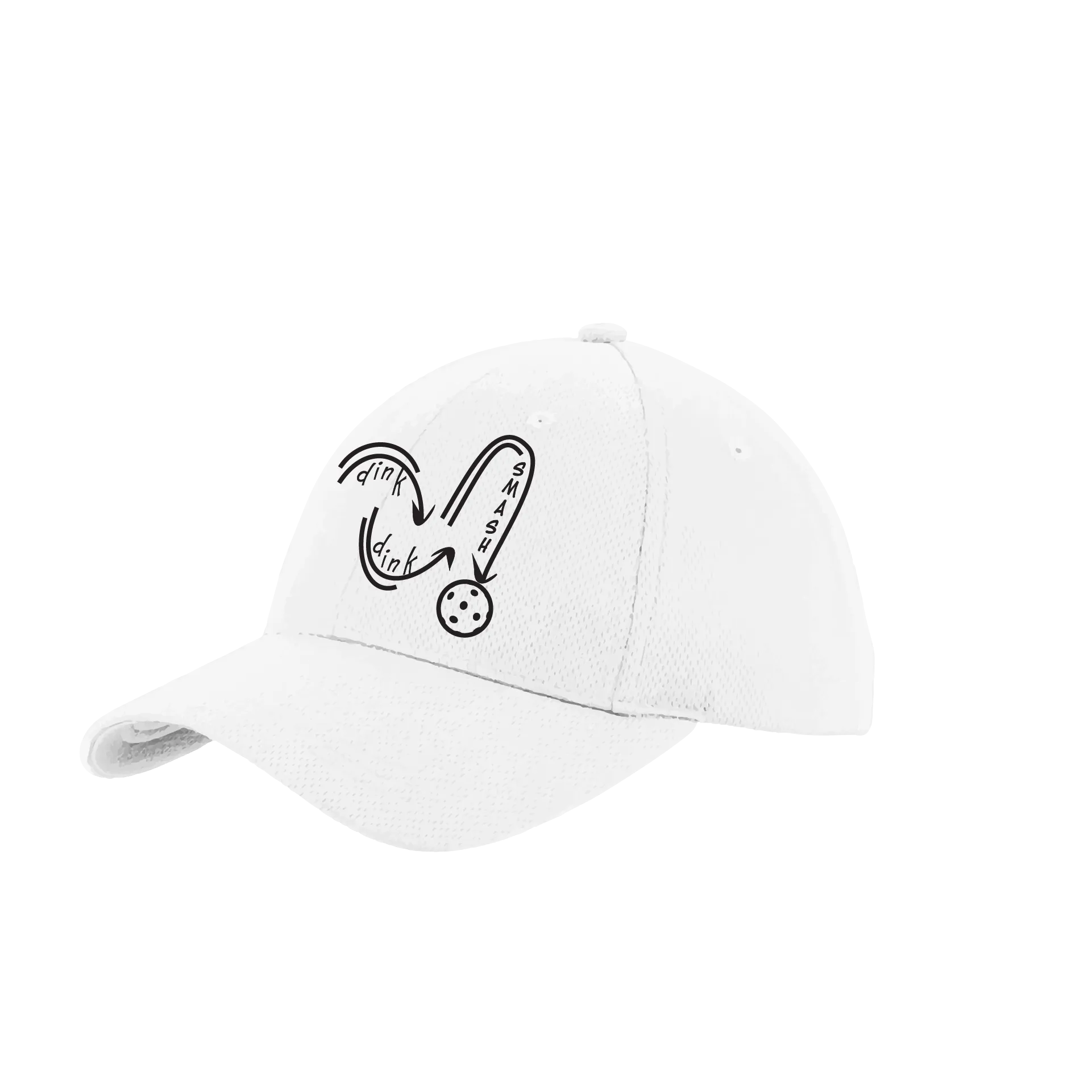 Dink Dink Smash (Black) Customizable | Pickleball Hat | Moisture-Wicking 100% Polyester