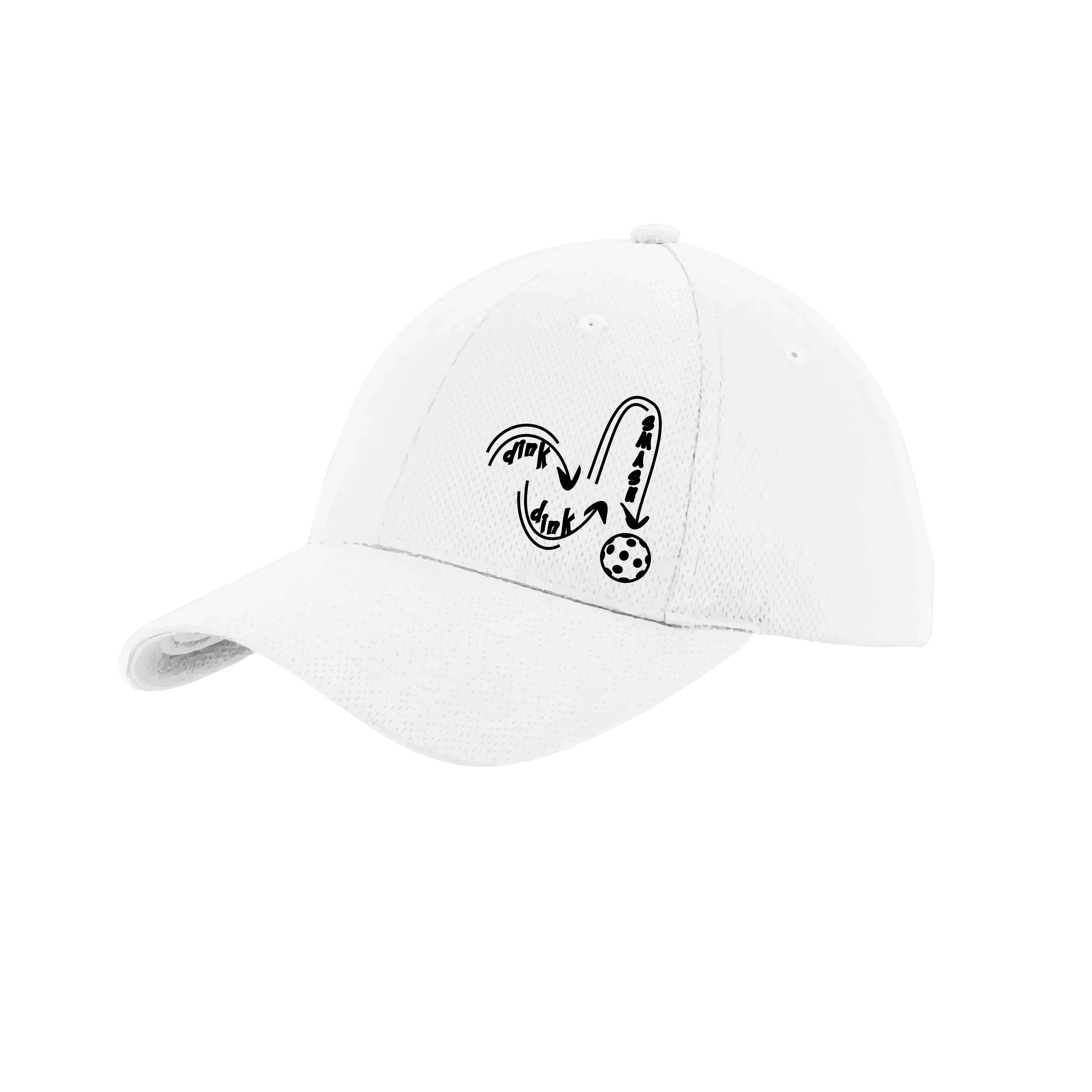 Dink Dink Smash (Black) Customizable | Pickleball Hat | Moisture-Wicking 100% Polyester