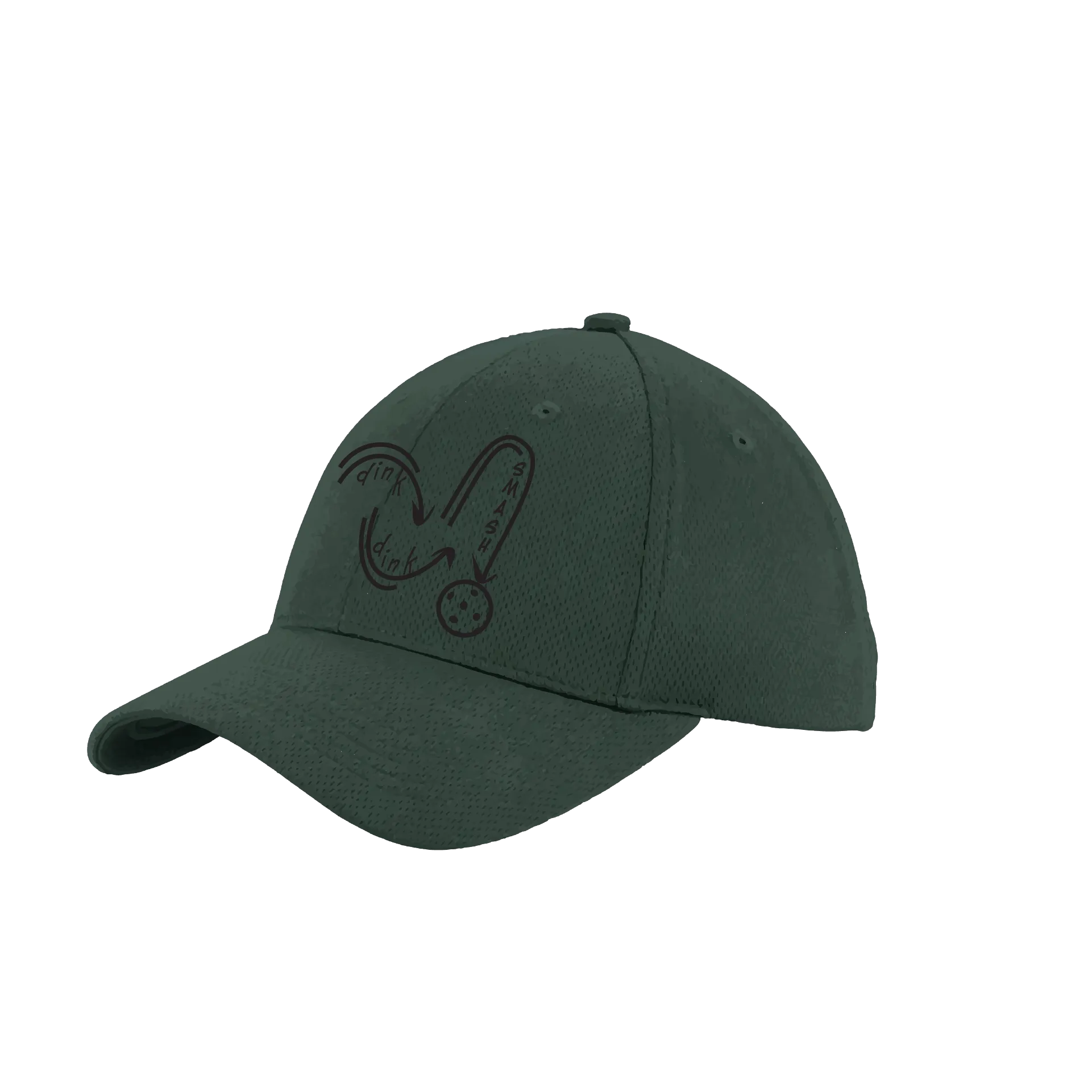 Dink Dink Smash (Black) Customizable | Pickleball Hat | Moisture-Wicking 100% Polyester