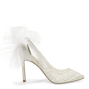 Edna - Floral and Tulle Bow Pump