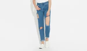 Elsa | Mom jean - Sev Blue Cutaway