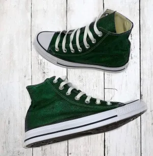 Emerald Glitter Hi Top Converse