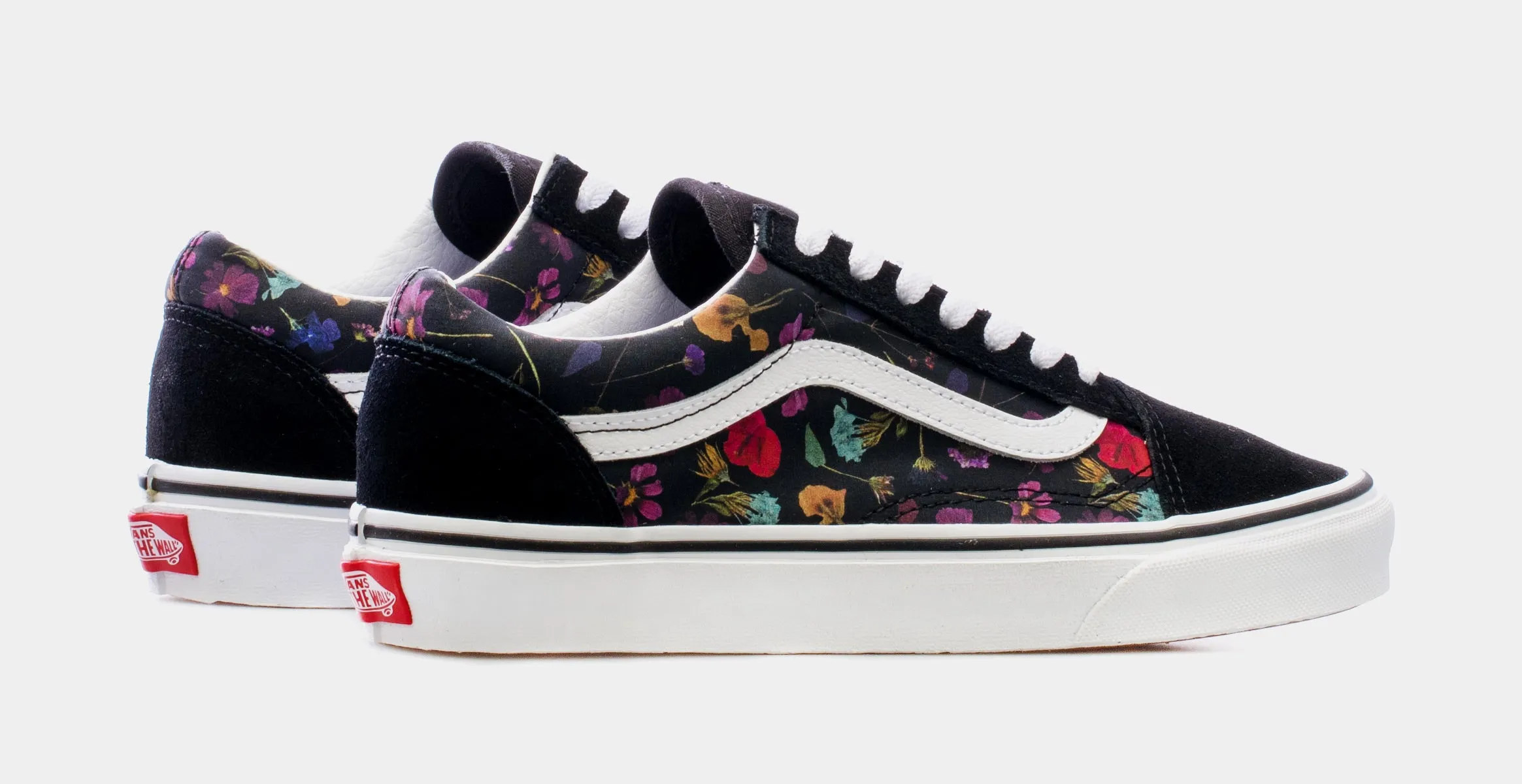 Floral Old Skool Womens Skate Shoes (Black)