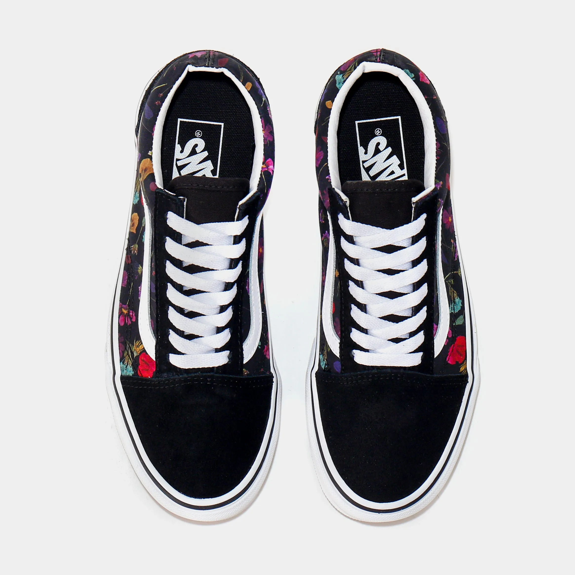 Floral Old Skool Womens Skate Shoes (Black)