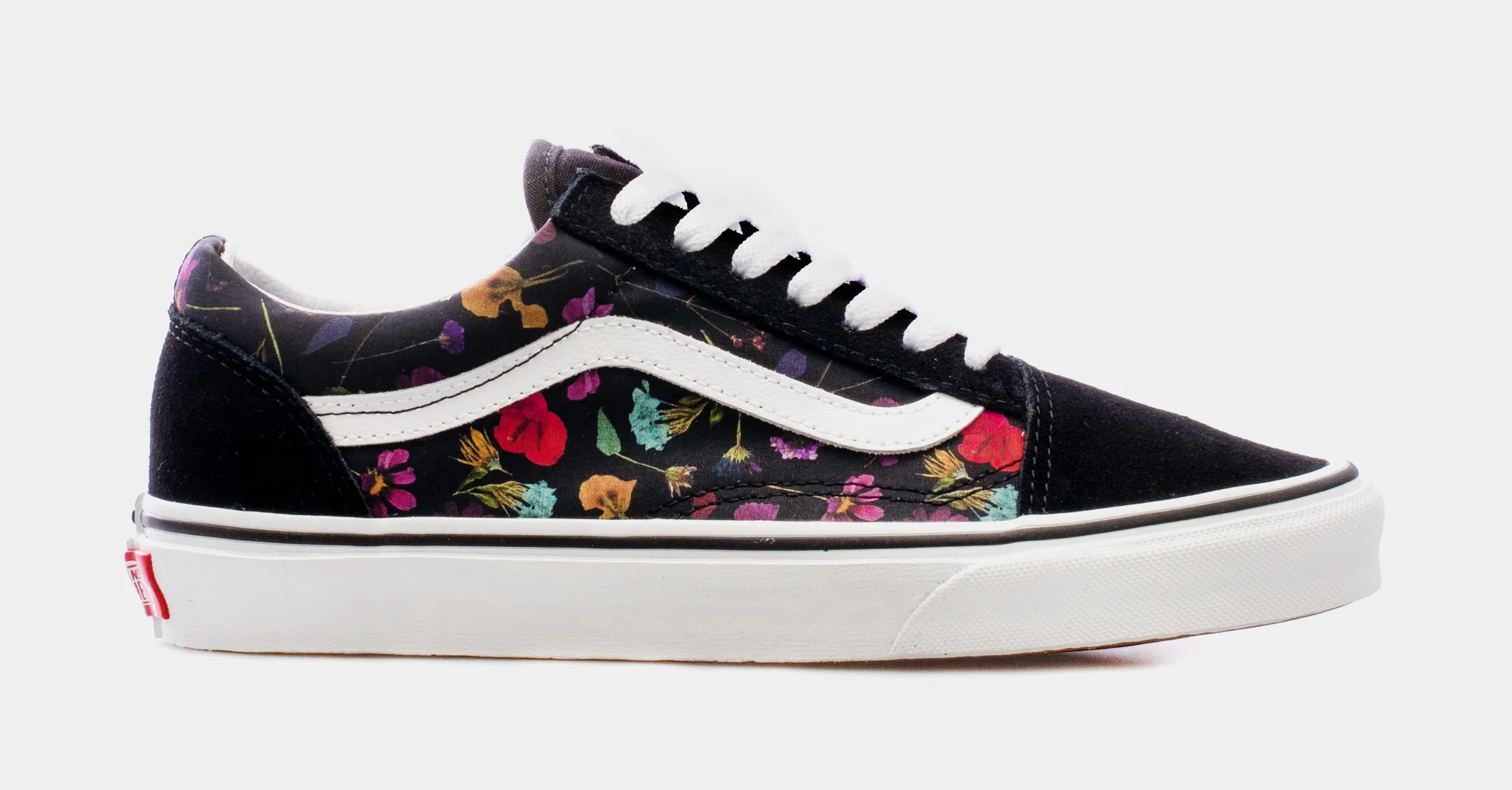 Floral Old Skool Womens Skate Shoes (Black)