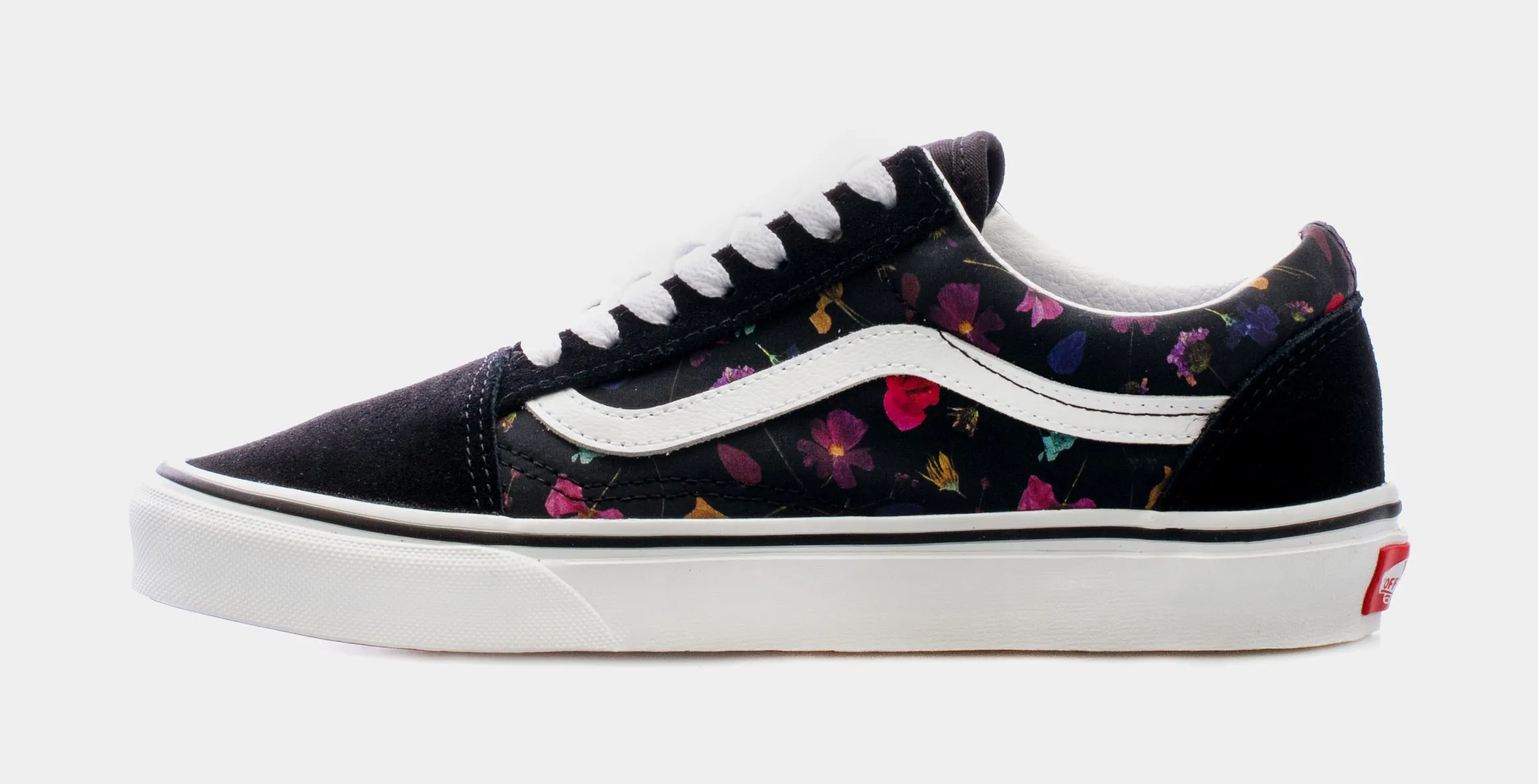 Floral Old Skool Womens Skate Shoes (Black)