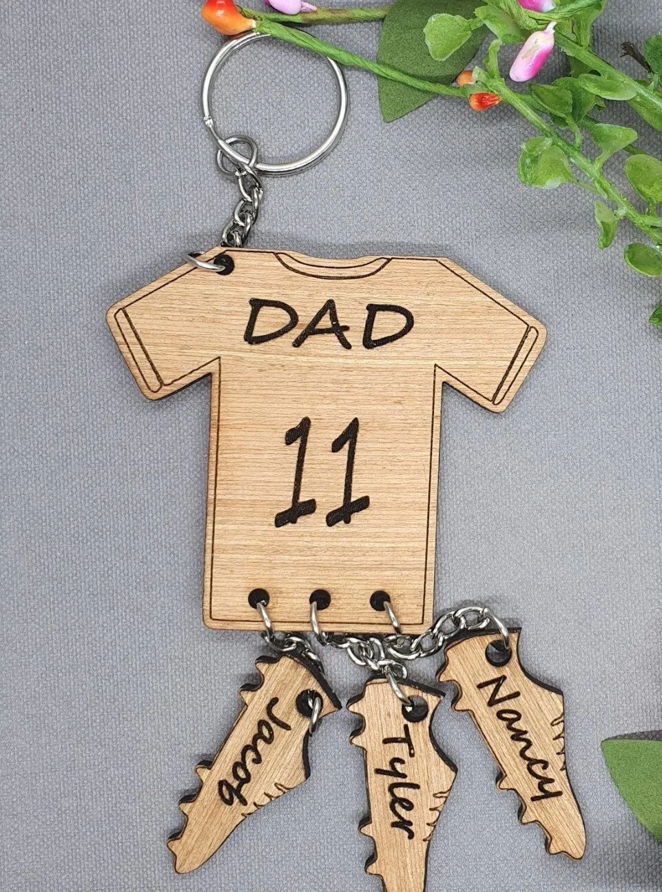 Football Keyring/ Dad Keyring Daddy Father Son Daughter Gift Keychain