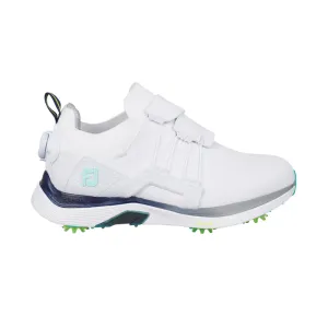 FOOTJOY HyperFlex Carbon BOA Men's Spiked Shoes (White/Teal)