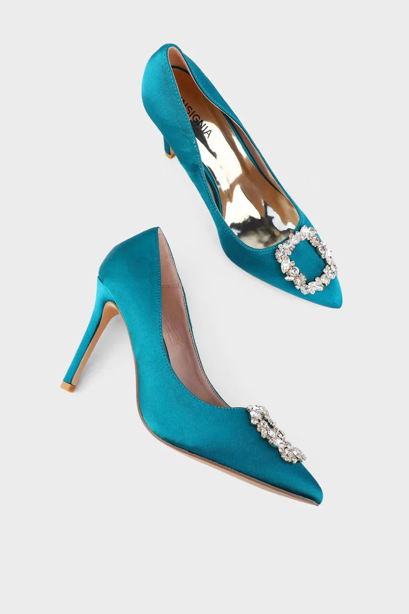 Formal Court Shoes I44456-Teal Green