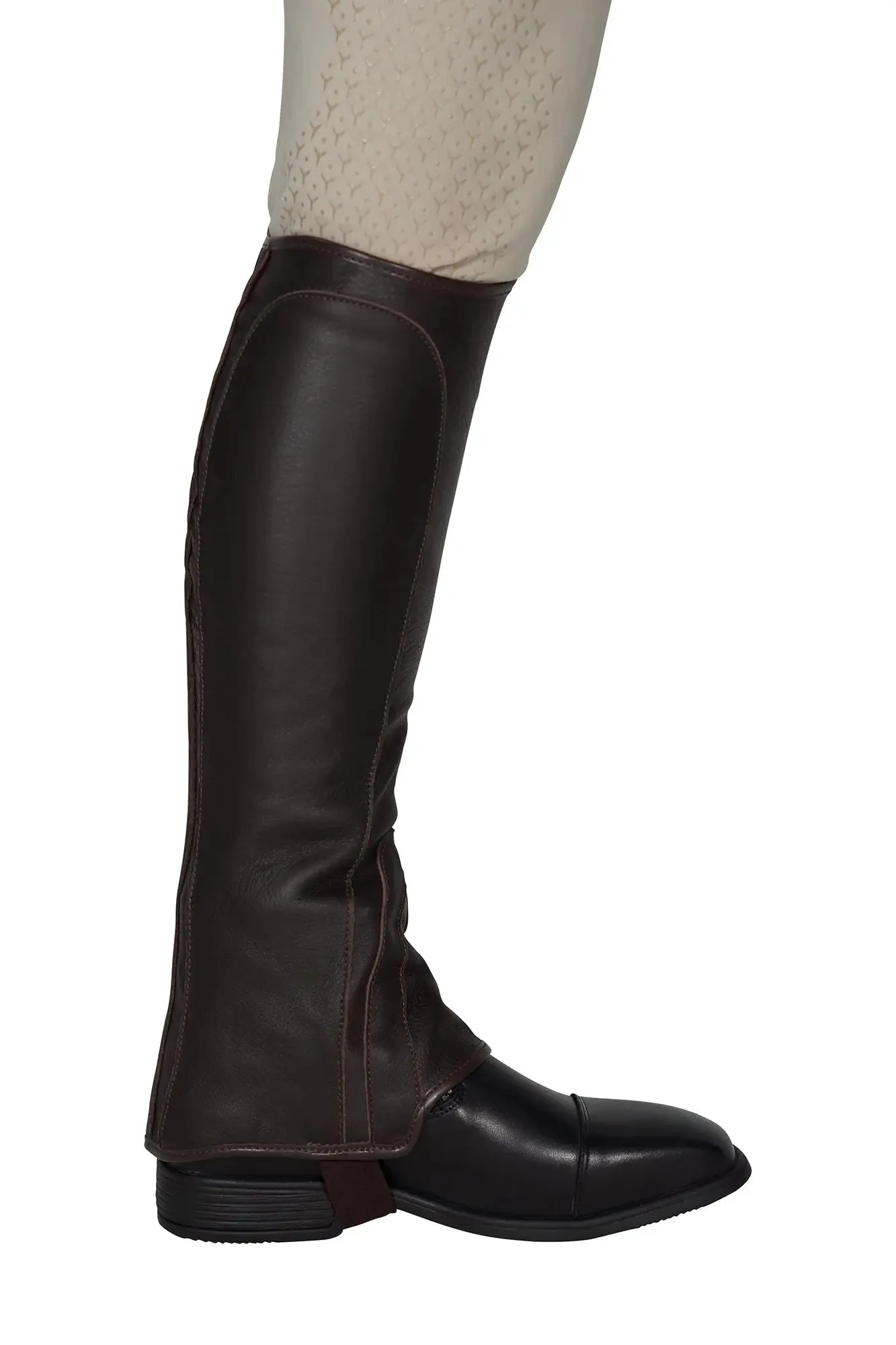 Grand Prix Full Italian Leather Half Chaps, Brown