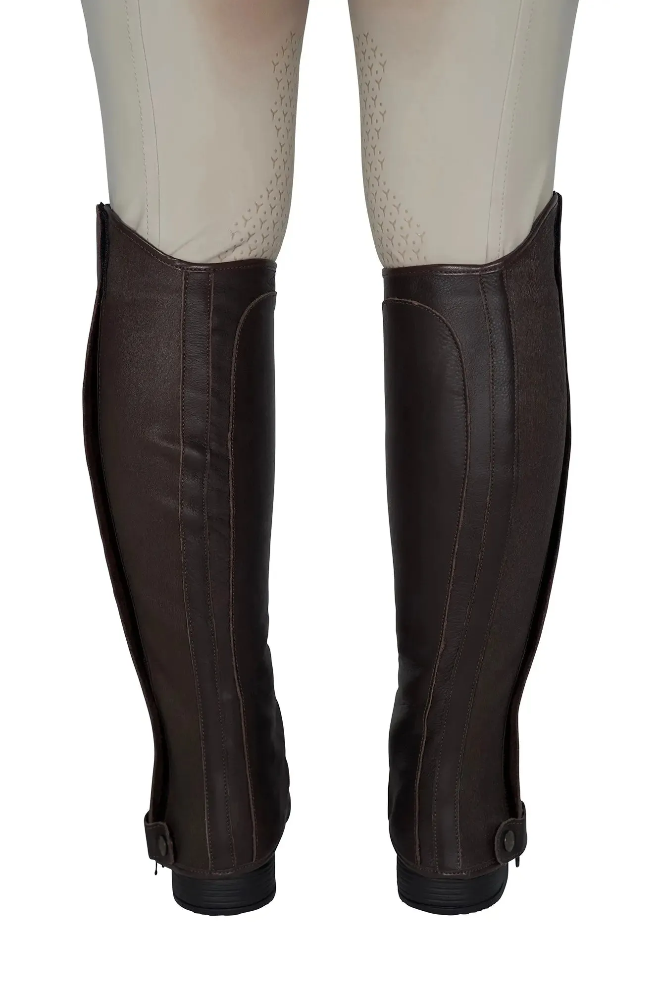 Grand Prix Full Italian Leather Half Chaps, Brown