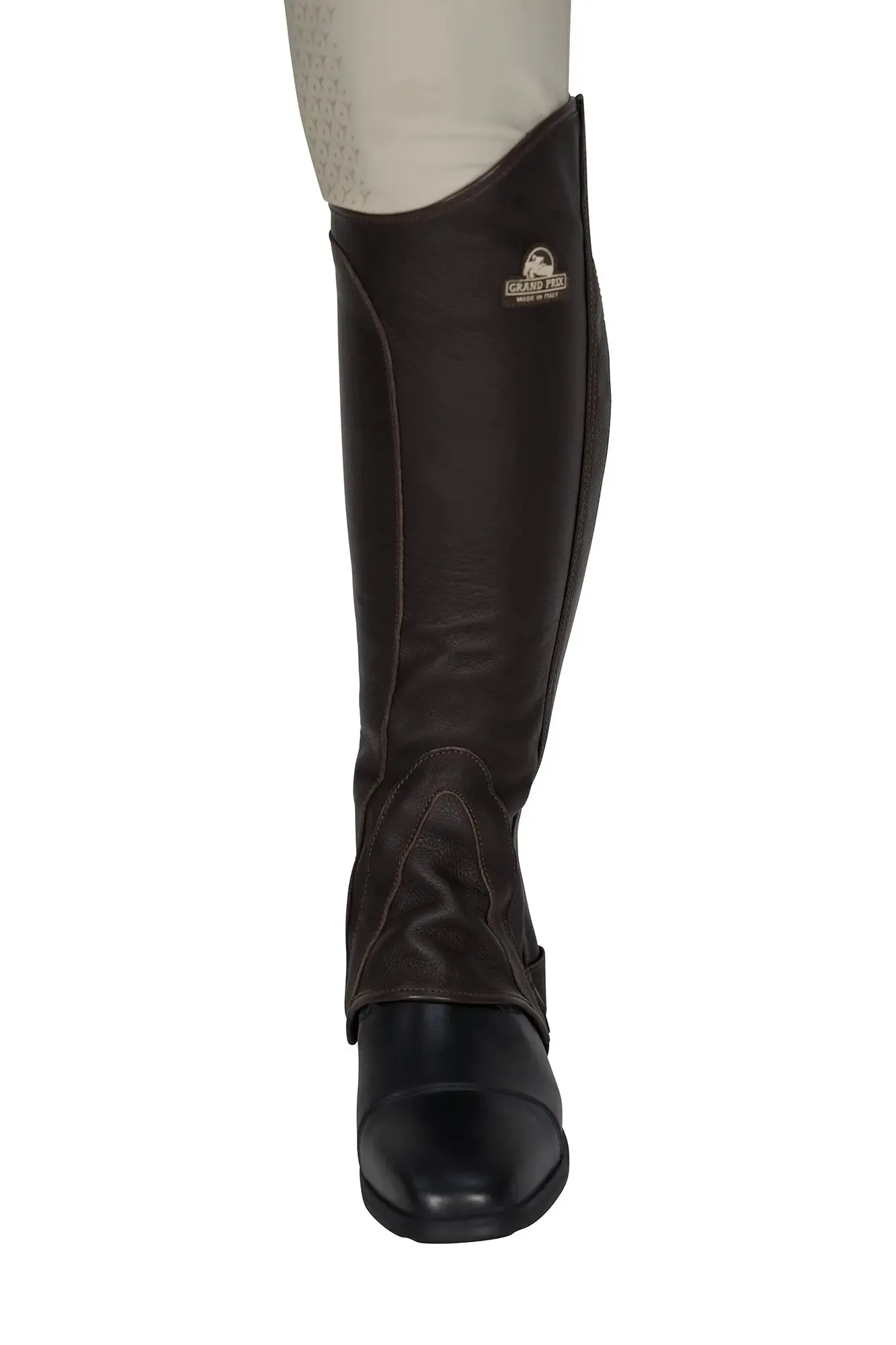 Grand Prix Full Italian Leather Half Chaps, Brown