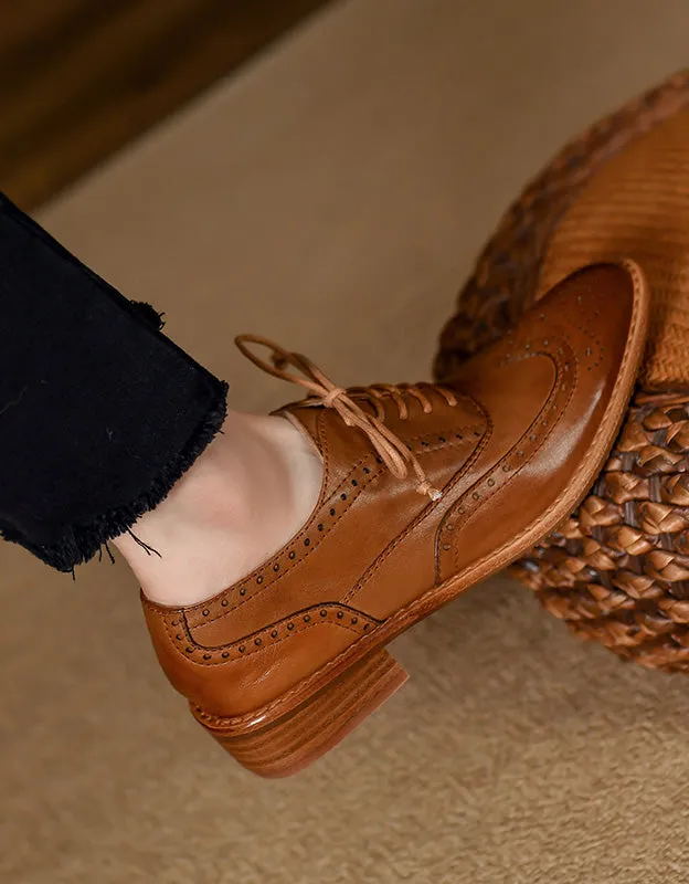 Handmade British Style Vintage Oxford Shoes