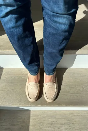 Italian Leather Loafers - Golden Beige