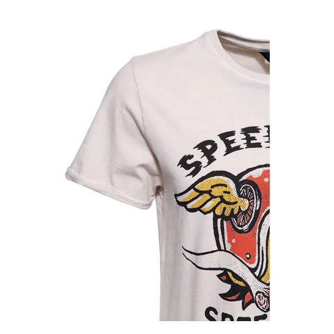 King Kerosin Speedfreak Speedshop T-Shirt Ecru