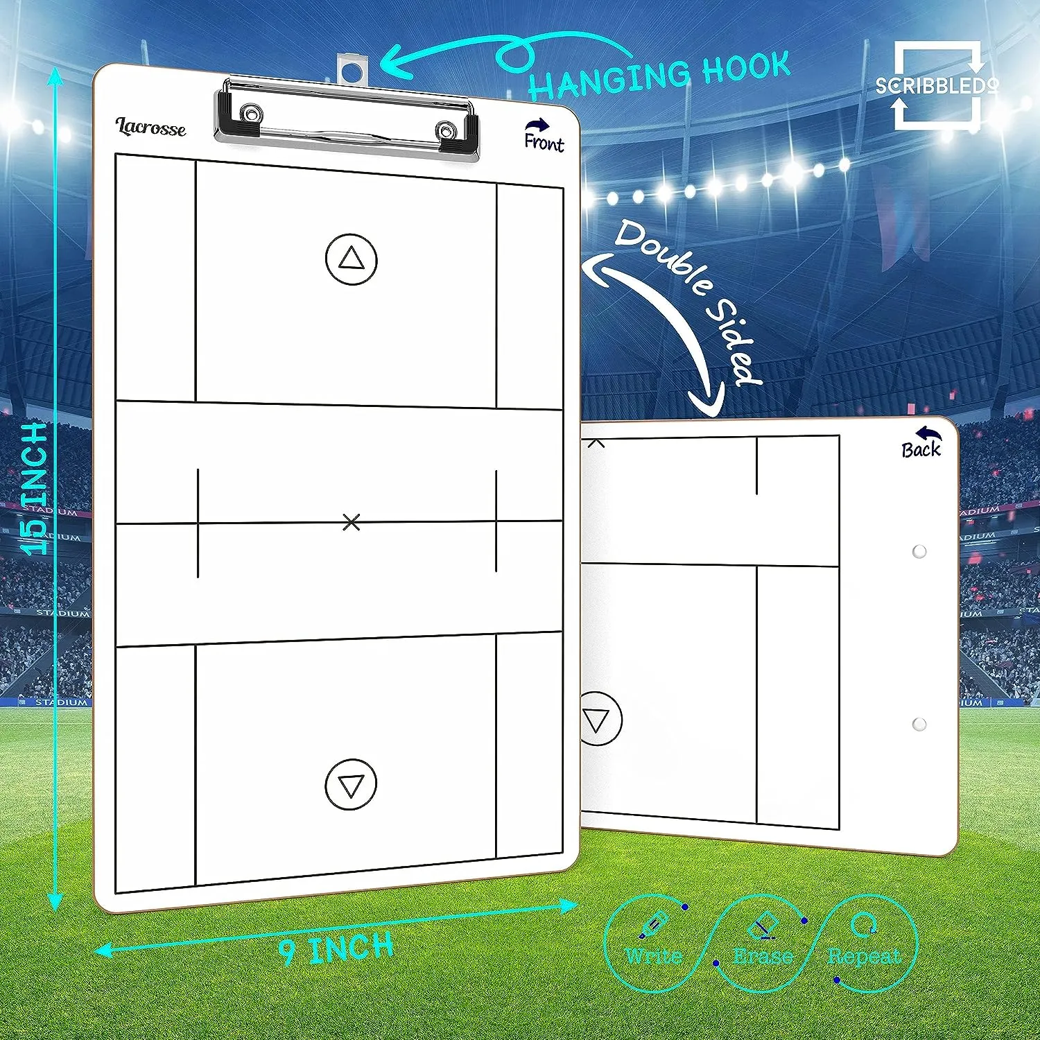 Lacrosse Dry Erase Clipboard 15"x9"