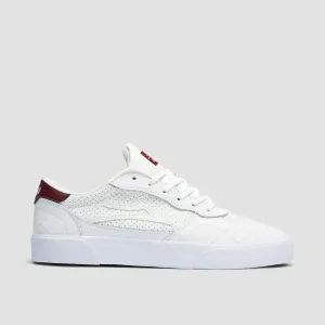 Lakai Cambridge Shoes - White/Burgundy Leather