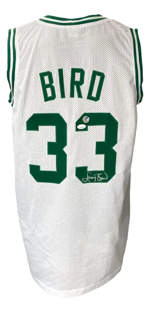 Larry Bird Signed Custom White Pro-Style Basketball Jersey Bird JSA ITP