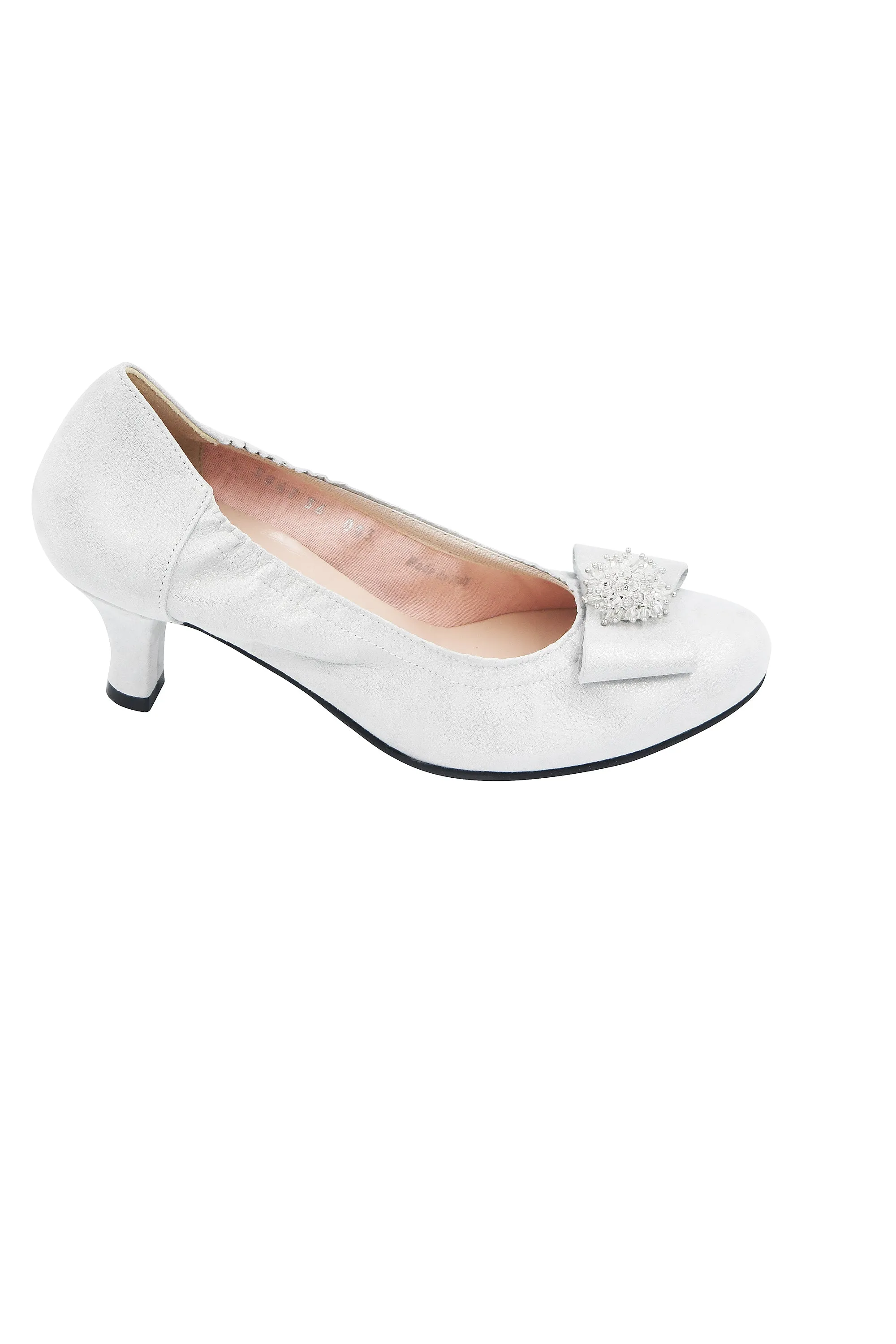 Le Babe Court Kitten Grey Heel With Jewel Detail - Style 3047 Grigio (8)