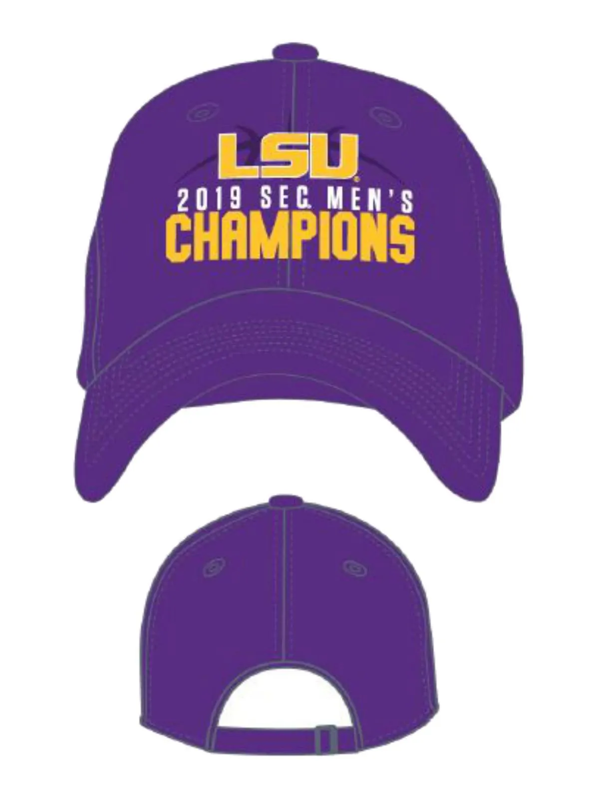 LSU Tigers 2019 SEC Men's Basketball Champions Locker Room Purple Hat Cap