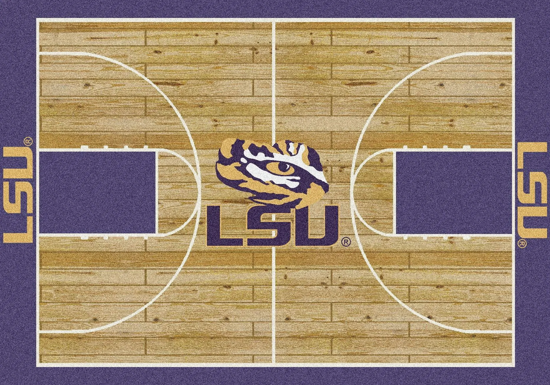 LSU Tigers Milliken Basketball Home Court Novelty Area Rug