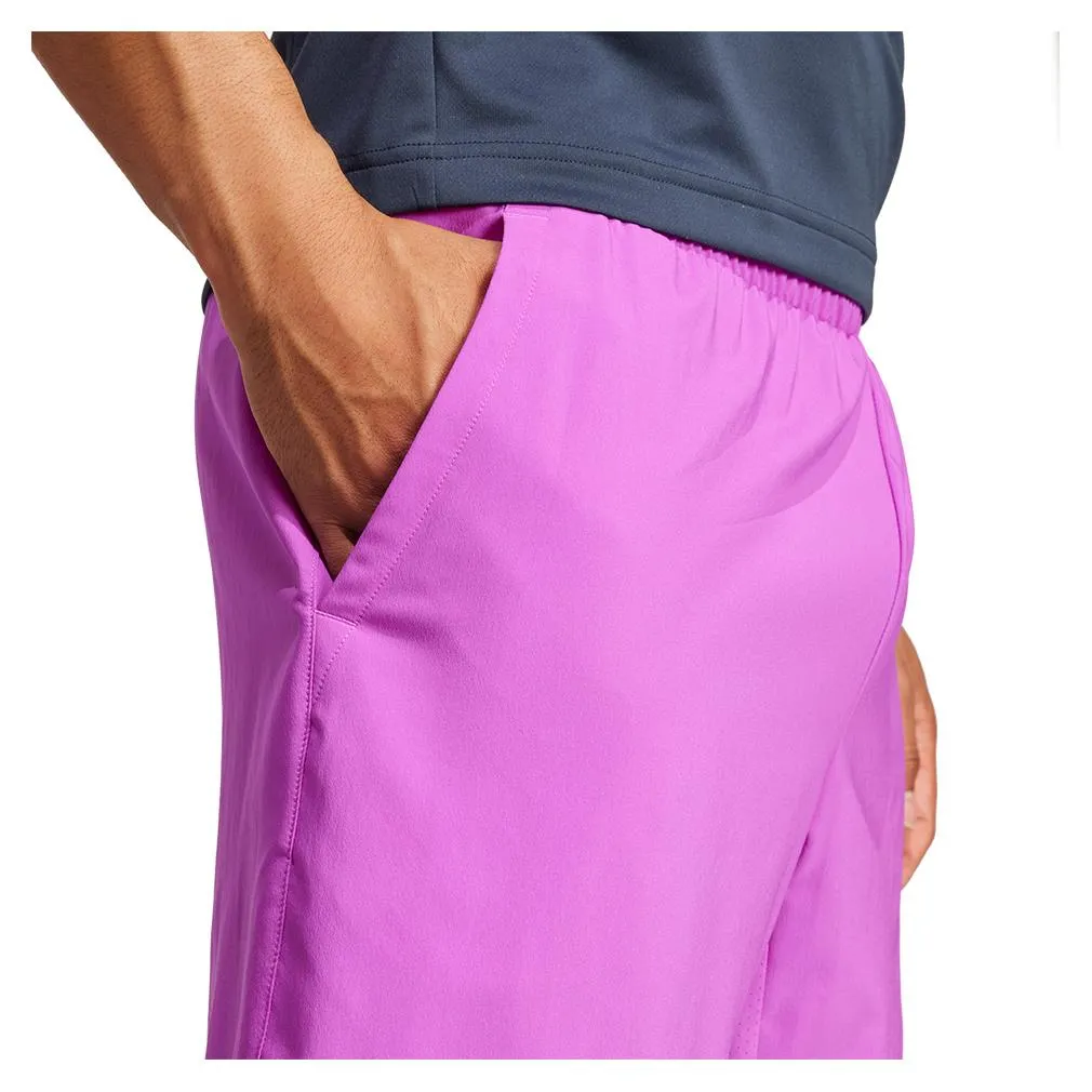 Mens 7 Inch Club 3 Stripe Tennis Short Purple Burst