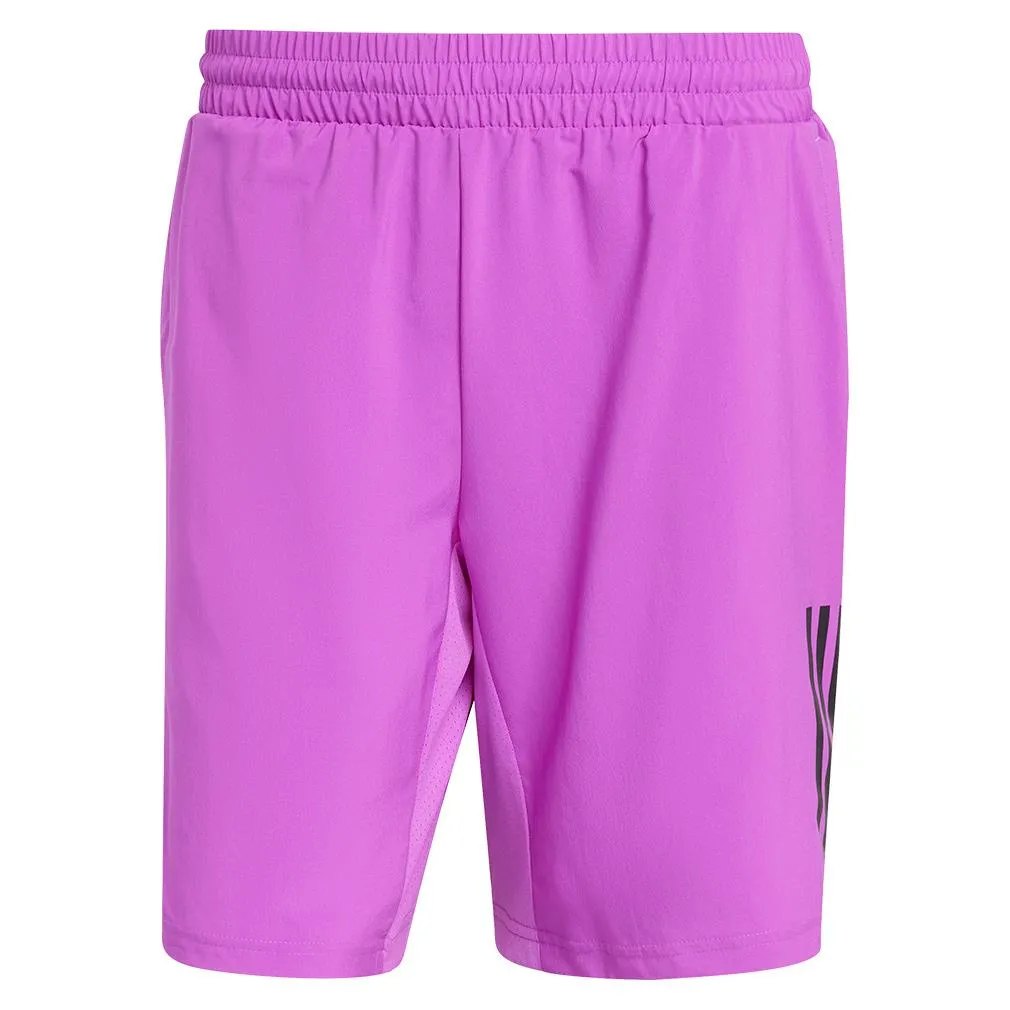 Mens 7 Inch Club 3 Stripe Tennis Short Purple Burst