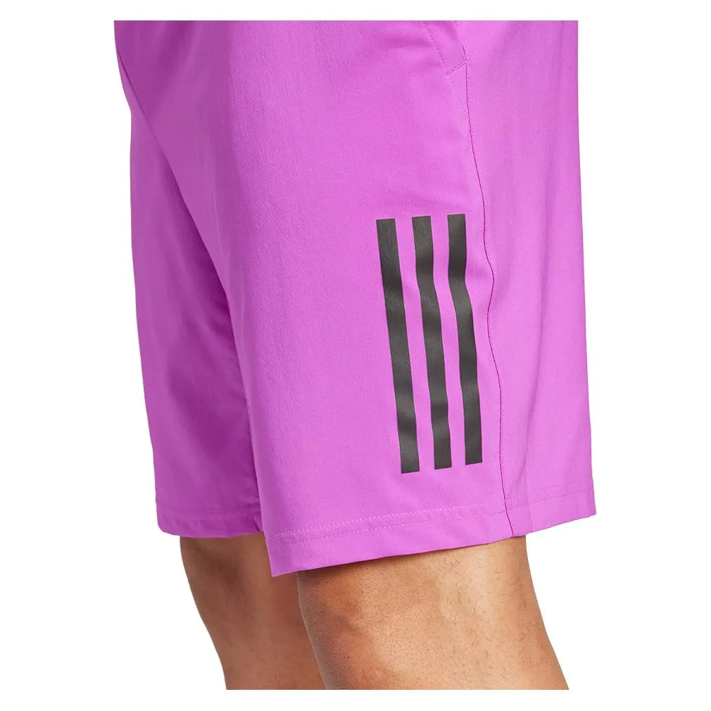 Mens 7 Inch Club 3 Stripe Tennis Short Purple Burst