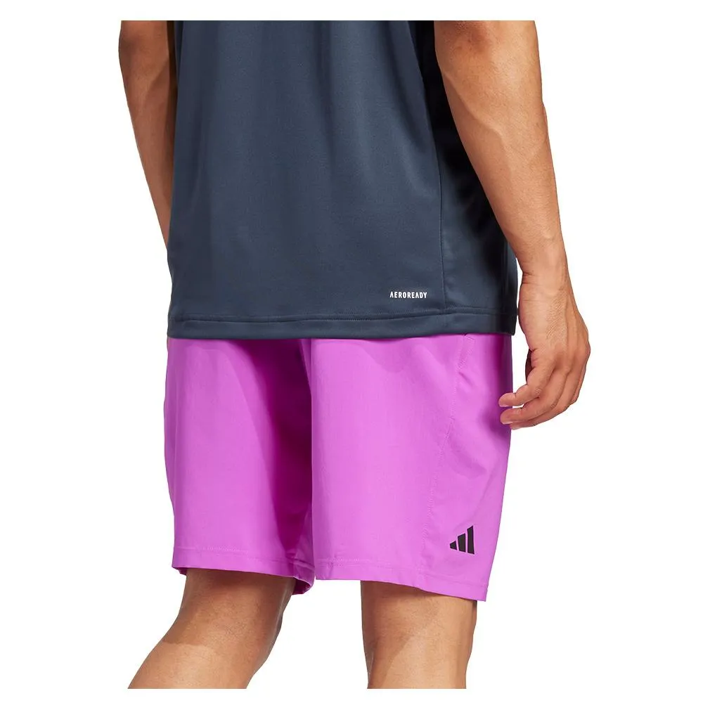 Mens 7 Inch Club 3 Stripe Tennis Short Purple Burst