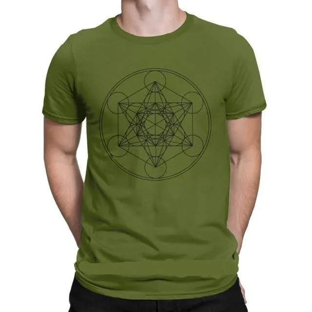 Men's Metatron Cube Print Short-Sleeve T-Shirt