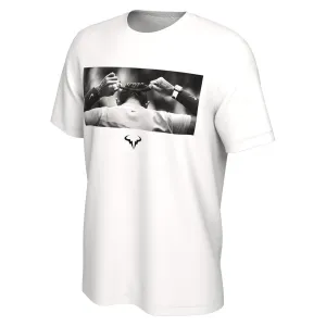 Men`s Rafa Court Retirement Tennis Tee White and Black