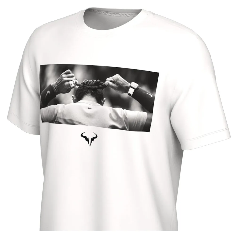 Men`s Rafa Court Retirement Tennis Tee White and Black